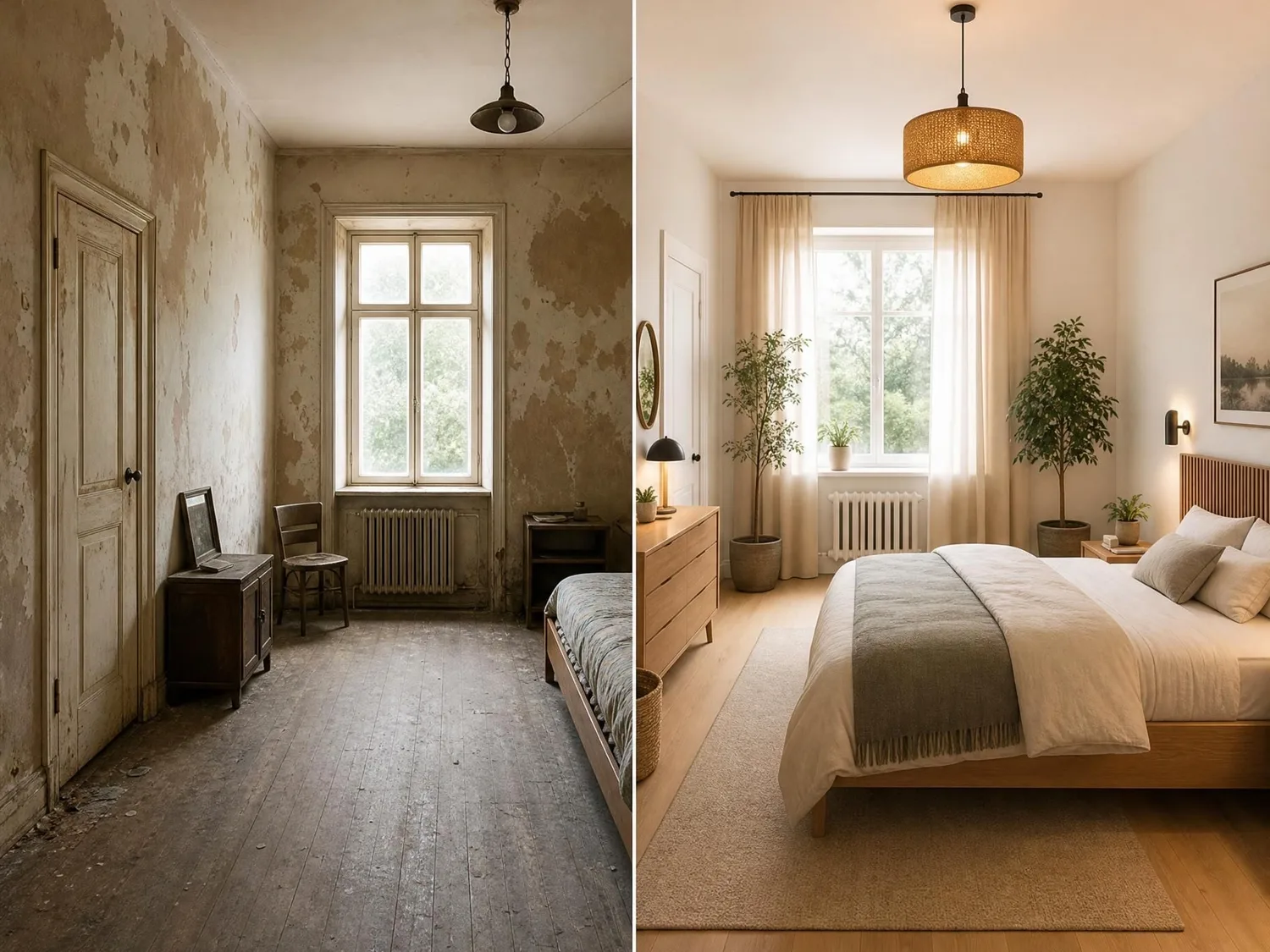 Réalisation : Chambre entièrement rénovée — Rénovation complète