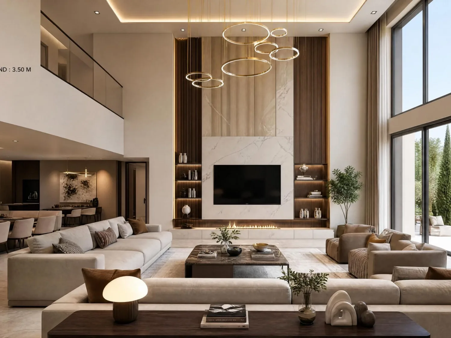 Réalisation : Séjour cathédrale de 90 m² — Décoration