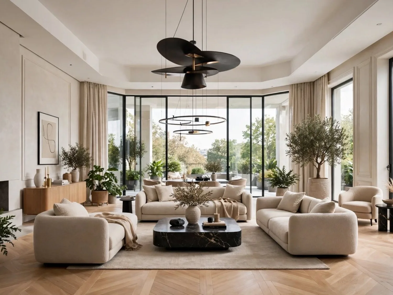 Réalisation : Aménagement salon menuiseries et parquet — Aménagement intérieur à Fosses